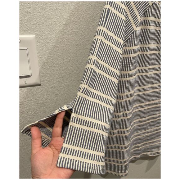 POSTAGE STAMP Antique White Striped Boat Neck Quarter Sleeve Sweatshirt - Picture 5 of 6